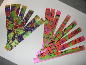 15 x Original Hand Painted paper Adhesive Strips for Art Projects, Card Making, Journals etc.