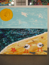 Load image into Gallery viewer, IMPASTO ACRYLICS ON CANVAS - Cornish Beach and Two Gulls
