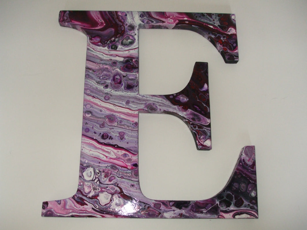 ACRYLIC FLOW ART LETTER INITIAL - E - NOW SOLD!