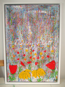 MIXED MEDIA ON CANVAS - Flowers At Dawn - NOW SOLD!