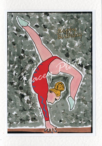 HAPPY BIRTHDAY - PRINTED CARD - Gymnast