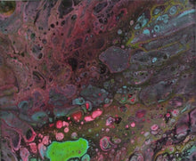 Load image into Gallery viewer, PAIR OF FLOW ART PAINTINGS ON CANVASES - Pink Blue Green - NOW SOLD
