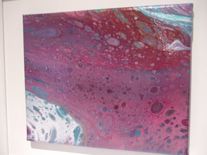 Purple Pour - ACRYLICS FLOW ART PAINTING ON CANVAS mounted onto a frame