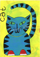 Load image into Gallery viewer, PRINTED CARD - Stripey Cat
