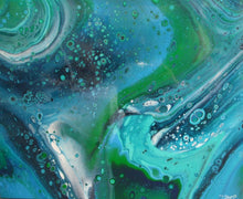 Load image into Gallery viewer, ACRYLICS FLUID ART PAINT POURING The Shallows, Porth, Cornwall - NOW SOLD
