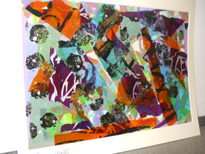 UNFRAMED MOUNTED MIXED MEDIA COLLAGE ON PAPER - Explosion 2