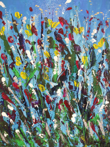 ORIGINAL ACRYLICS IMPASTO PAINTING - Flowers 1