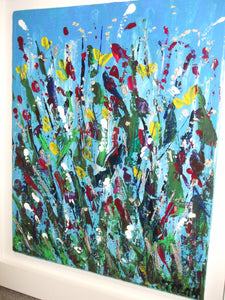 ORIGINAL ACRYLICS IMPASTO PAINTING - Flowers 1