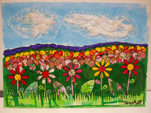 Load image into Gallery viewer, UNFRAMED MIXED MEDIA COLLAGE ON BOARD - Flowers In The Meadow
