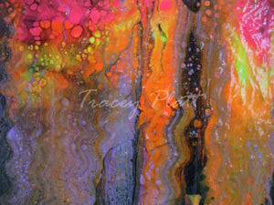 Devil's Empire - ACRYLICS FLOW ART SWIPE PAINTING ON CANVAS