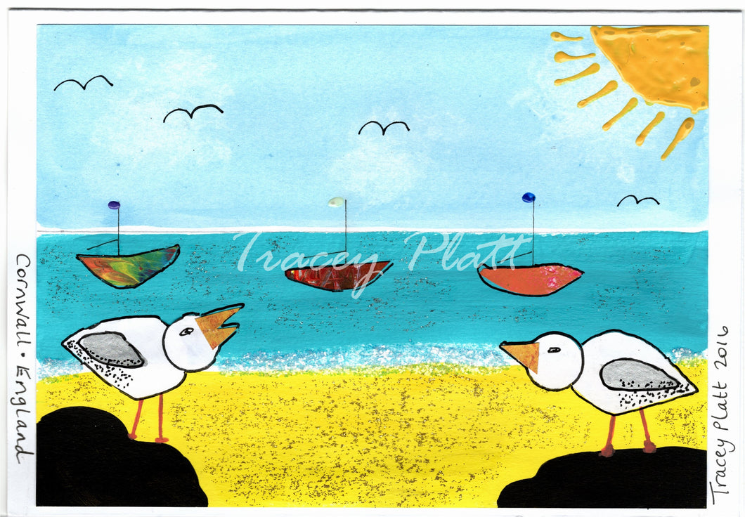 PRINTED CARD - Seagulls on the Shore
