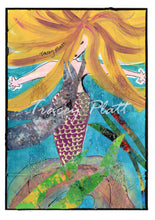 Load image into Gallery viewer, ORIGINAL MIXED MEDIA COLLAGE ART CARD - Mermaid
