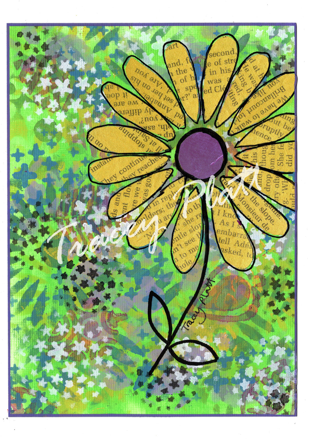 PRINTED CARD - Yellow Flower