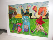 Load image into Gallery viewer, COLLAGE ON BOARD - Playing In The Park - NOW SOLD!
